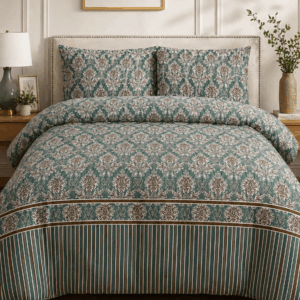 Classic Teal Floral Damask Bedding - Soft & Durable Comfort