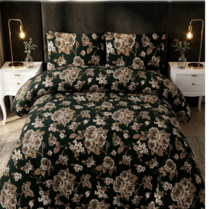 Modern Botanical Print Green Bedding Set - 3 Piece Luxury Collection