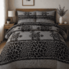 Modern Abstract Pattern Grey Bedsheet Set – 3 Piece Premium Soft Bedding