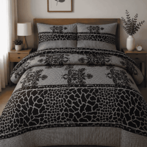 Modern Abstract Pattern Grey Bedsheet Set – 3 Piece Premium Soft Bedding