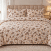 legant Floral Pure Cotton King Size Bedsheet Set – Beige & Brown Premium Design